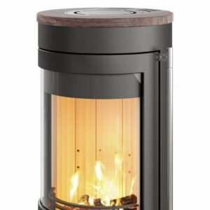 Lotus Kaminofen Orbis 1 Coffee Stone ecoLine , RR hinten od. RR oben / optional Griffvarianten