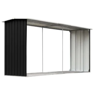 vidaXL Brennholzlager Verzinkter Stahl 330 x 92 x 153 cm Anthrazit