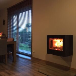 Hergom Glance LVP Kaminofen Gusseisen schwarz inkl. Wandbefestigung