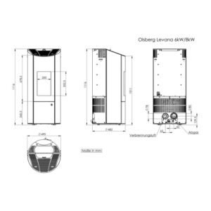 Olsberg Levana 3.0 Pelletofen Stahl Schwarz/Keramik Caffe Arabica 6kW