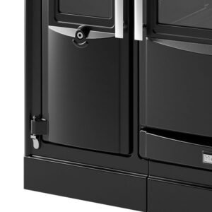 Hergom PAS 100 SE Küchenofen Gusseisen schwarz, Herdplatte Glaskeramik, RR hinten