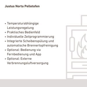 Justus Norta Pelletofen Stahl Schwarz / Seidenweiß