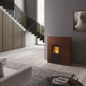 Edilkamin Blade H 15 Evo wasserführender Pelletofen Stahl Bronze
