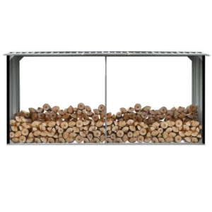 vidaXL Brennholzlager Verzinkter Stahl 330 x 92 x 153 cm Anthrazit