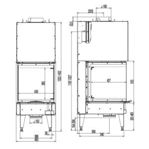 Austroflamm 48x51x51 S3 2.0 Kamineinsatz Feuerraum Schwarz