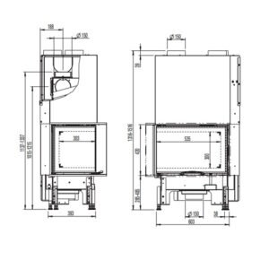 Austroflamm 63x40x42 S 2.0 Kamineinsatz Ecke links