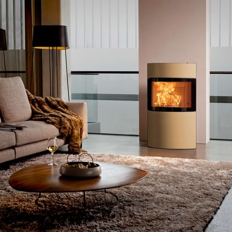 Austroflamm Fynn Xtra 2.0 Kaminofen Stahl Schwarz / Keramik Hanf – Bild 6