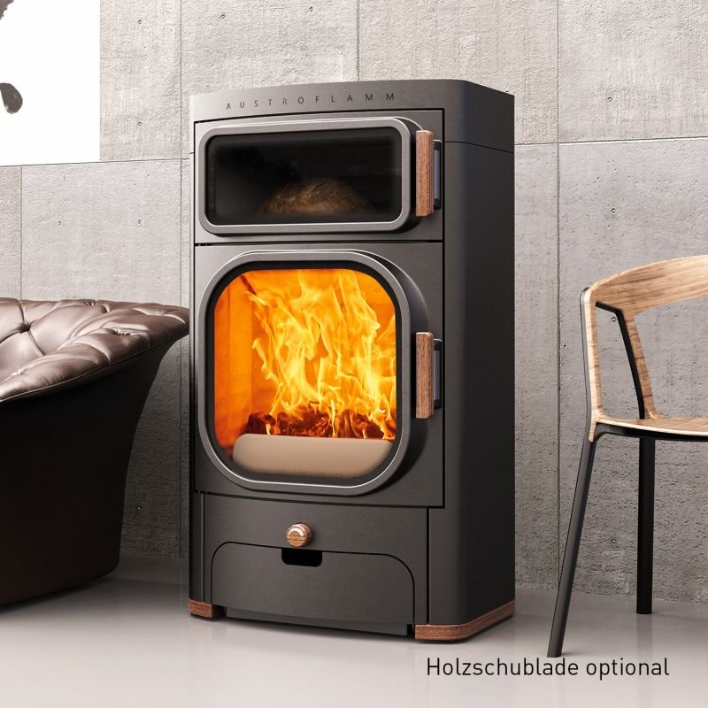 Austroflamm Heidi Back 2.0 Kaminofen Stahl Gussgrau Rauchabgang hinten – Bild 8