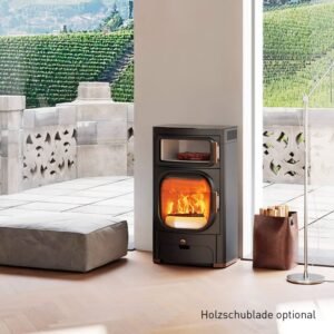 Austroflamm Heidi Back 2.0 Kaminofen Stahl Gussgrau Rauchabgang hinten