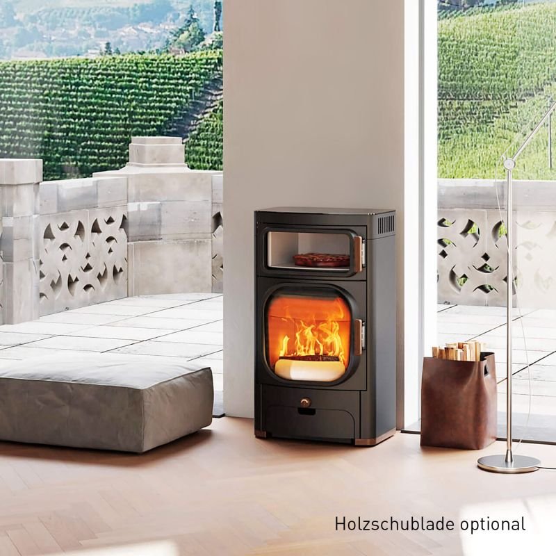 Austroflamm Heidi Back 2.0 Kaminofen Stahl Gussgrau Rauchabgang hinten – Bild 10