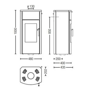 Austroflamm Jini Xtra 2.0 Kaminofen Stahl Gussgrau