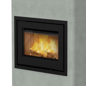Lotus Beto 470 Kaminofen Magic Tür mit Türanschlag Links, Stahltopplatte schwarz, RR hinten od. RR oben / optional Griffvarianten