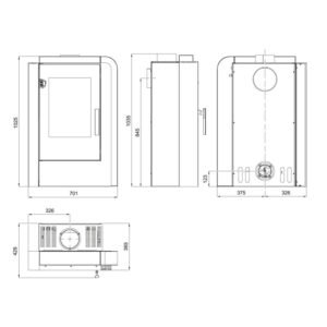 Haas+Sohn Aruba easy Kaminofen Schwarz / Woodstone