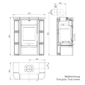 Haas+Sohn Tirol Kaminofen Perlschwarz / Grün
