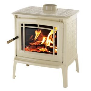 Hergom Shelburne Kaminofen Gusseisen Beige emailliert