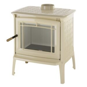 Hergom Shelburne Kaminofen Gusseisen Beige emailliert