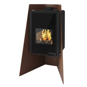 HS Flamingo Deluxe Island Kaminofen Braun