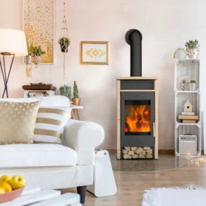Fireplace Santiago Kaminofen Sandstein Schwarz 6 kW