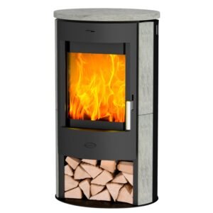 Fireplace Zaria Kaminofen Speckstein Schwarz 6 kW
