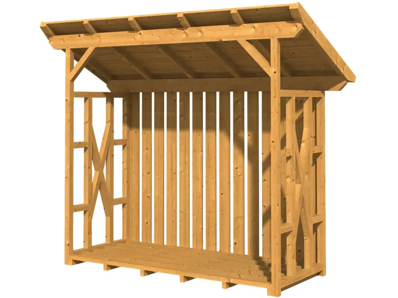 Skan Holz Holzunterstand Lars 2 290 x 128 cm Nussbaum