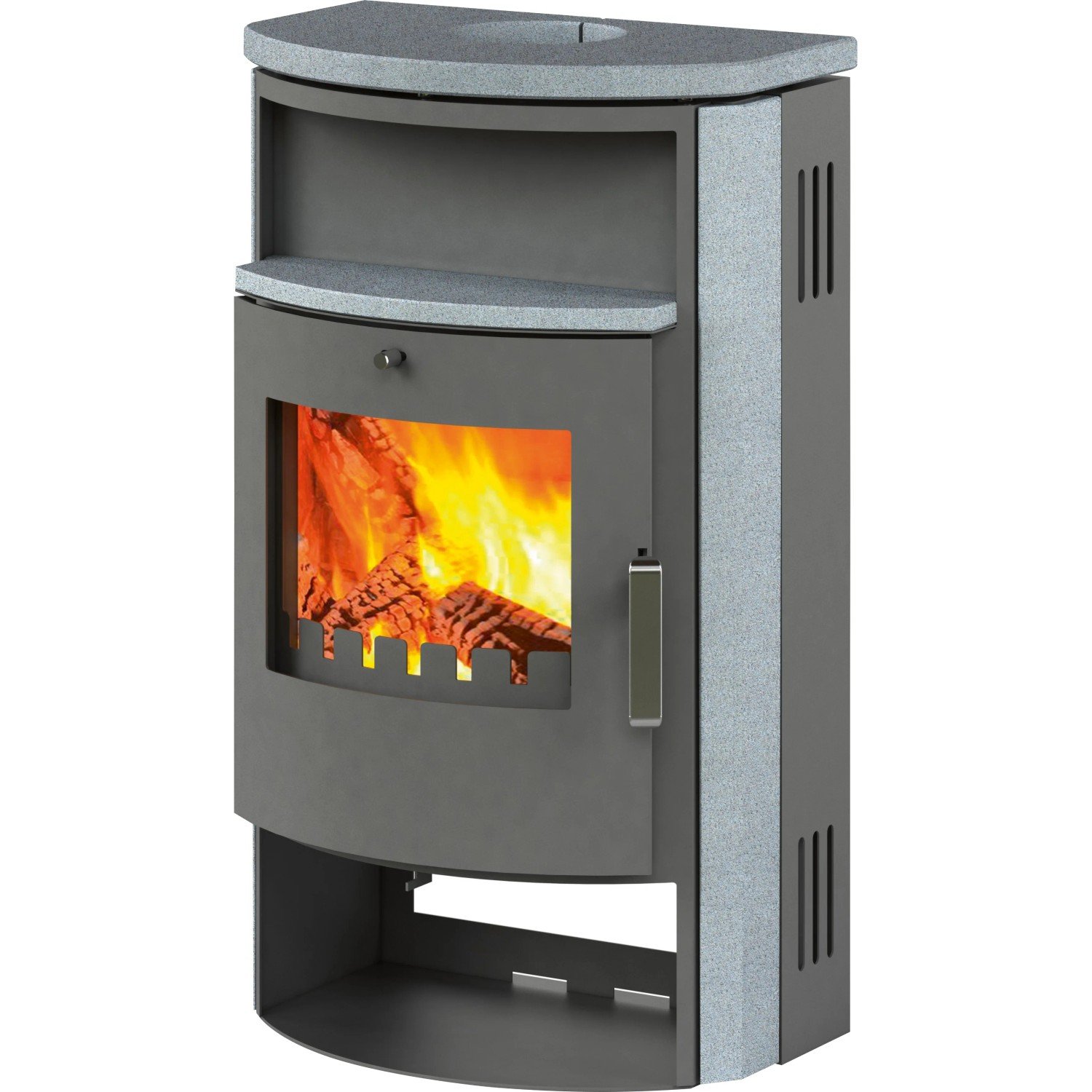 ACCENTE Kaminofen Pamir UNI-1663-GTS13 2.0 Naturstein-Schwarz 6,7 kW