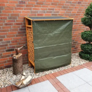 Kaminholzregal Speyer Honigbraun mit Wetterschutz