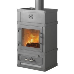Lotus 2060 Kaminofen Grau, Rauchabgang oben