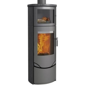 Lotus Prio 7M Kaminofen Grau/ Indian Night, Rauchabgang oben
