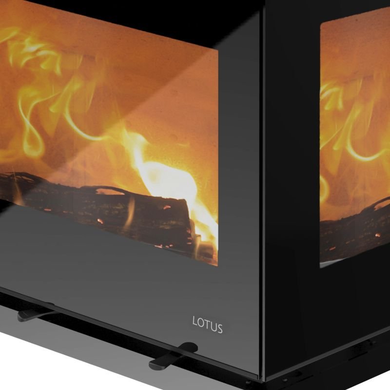 Lotus Unico 11 Kamineinsatz Schwarz / Scharniere links – Bild 2