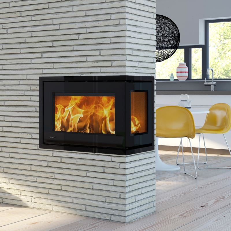 Lotus Unico 11 Kamineinsatz Schwarz / Scharniere links – Bild 3