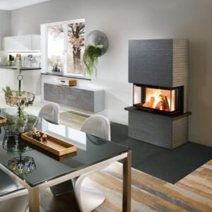 Olsberg Osorno TopStone Kaminofen Naturstein Gabbro nero ferrara linea-retta