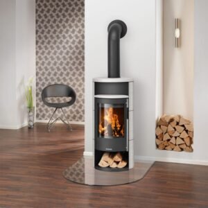 Oranier Polar Neo 4 Kaminofen Stahl Schwarz / Keramik Seidenweiß