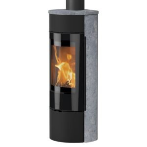 Lotus Prestige Magic 40 Kaminofen Schwarz/ Speckstein, RR hinten od. RR oben / optional Griffvarianten