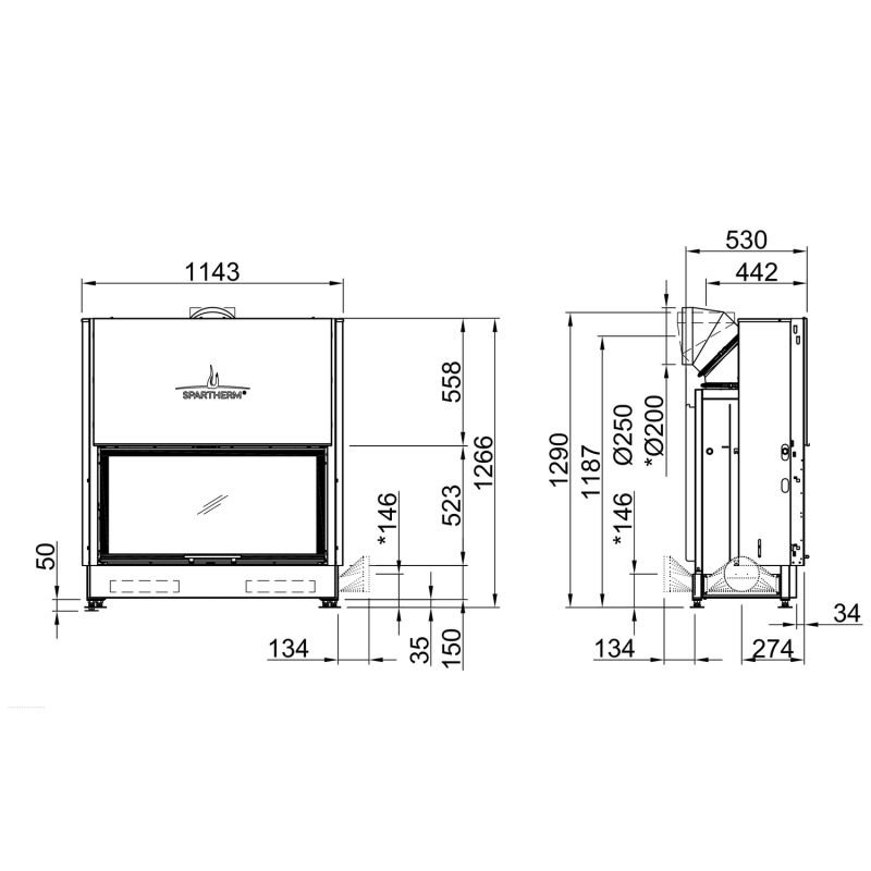 Spartherm Varia Bh Kamineinsatz 250 mm RR – Bild 2