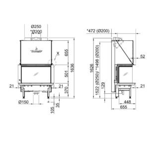 Spartherm Premium A-3RL-80h Kamineinsatz 250 mm