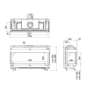 Spartherm DRU Metro 130XT/2 RCH Gas-Kamineinsatz G31 / Links / Ceraglas / Clear View