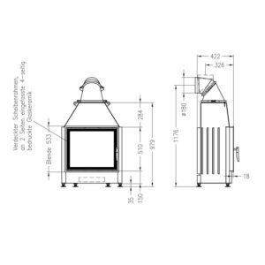 Spartherm Mini S-4S Kamineinsatz 51 cm rechts