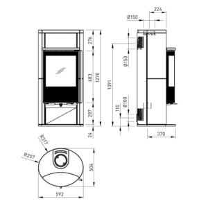 Spartherm Sino City Kaminofen Schwarz / Sandstein Sahara