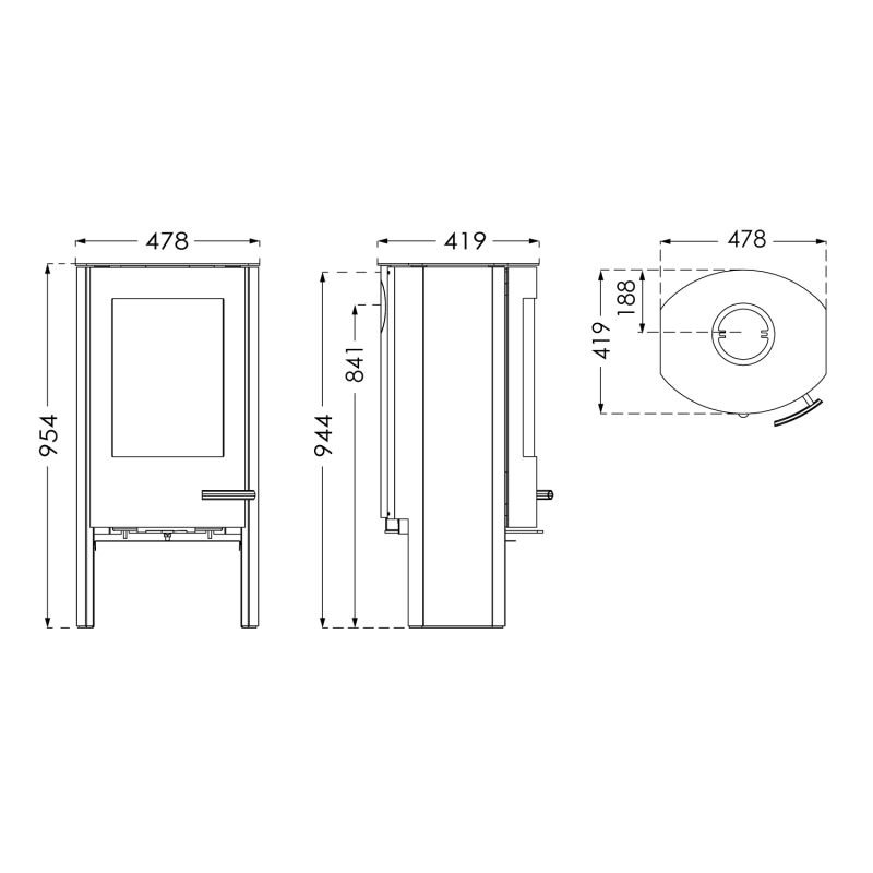 TermaTech TT20 Basic Kaminofen Stahl Schwarz – Bild 4