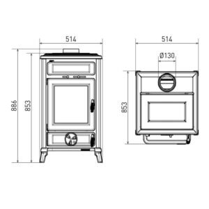 Thermorossi Filo Evo6 Kaminofen Schwarz